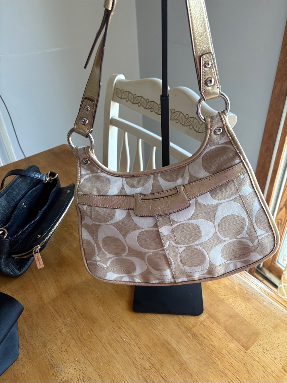 Coach 2008 Linen signature C crossbody